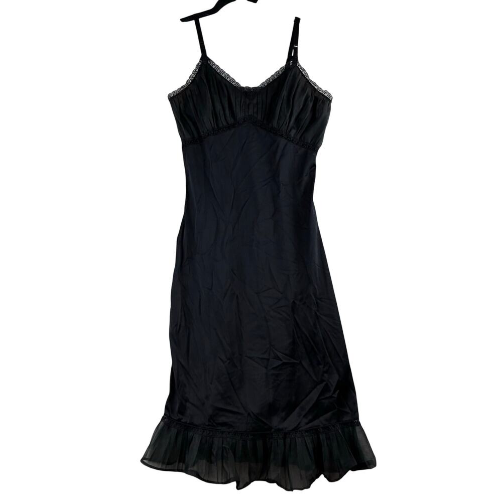 60's Vintage Rogers Babydoll Slip Dress Women's 34 Tricot Nylon Ruffle Coquette